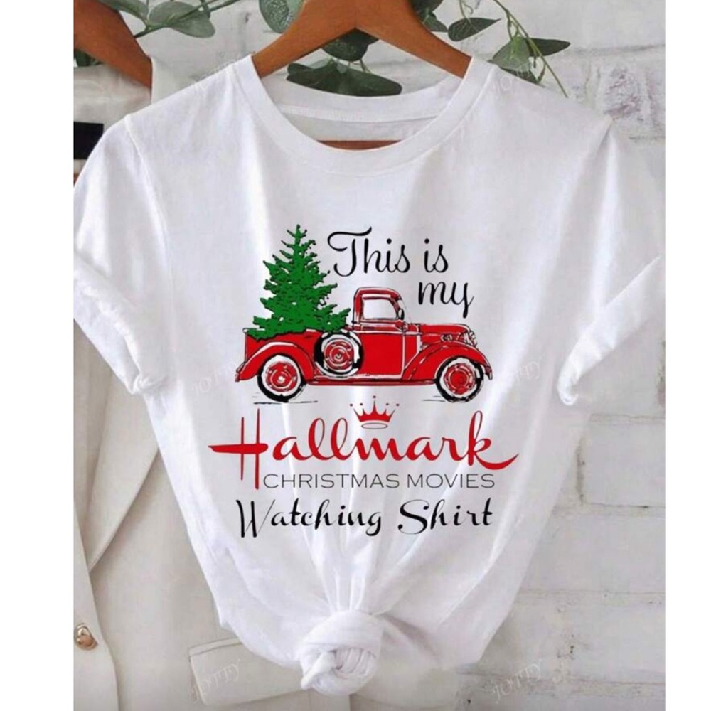 White “Hallmark Christmas Movies Watching “Shirt
